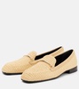 Raffia and leather loafers