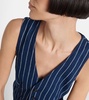 Pinstriped linen and cotton vest