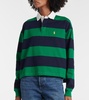 Striped cotton jersey polo shirt