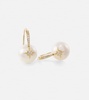 Starburst 14kt gold earrings with diamonds and pearls