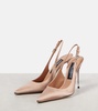 Satin slingback pumps