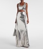 Sequined cutout maxi dress