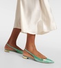 Purist snake-effect leather slingback flats