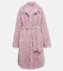 Oversized shearling wrap coat