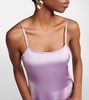 Satin zip slip dress