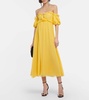 Off-the-shoulder silk gown