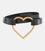 Heart patent leather belt