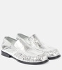 Metallic leather loafers