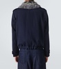 Faux fur-trimmed wool-blend blouson