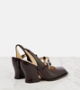 Onda brushed leather slingback pumps