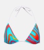 Marmo printed bikini top