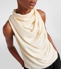 Sleary draped crêpe top