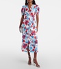 Heather floral cotton-blend midi dress