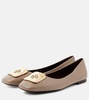 Georgia logo leather ballet flats