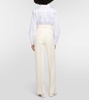 Norman belted wool and silk straight pants