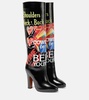 Midas printed leather knee-high boots