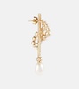 14kt gold earrings with diamonds and pearls