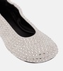 Embellished suede ballet flats