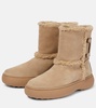 Suede and shearling ankle boots 