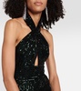 sequin-embellished halterneck jumpsuit