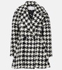 Houndstooth double-breasted coat