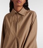 Asymmetric cotton-blend poplin tunic