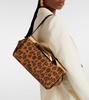 Twist Small leopard-print suede clutch