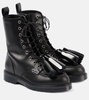 Leather combat boots