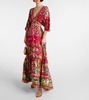 Printed silk maxi dress