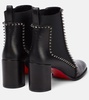 Out Line Spike Lug Leather Ankle Boots 100