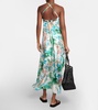 Printed silk maxi dress