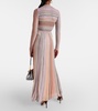 Pleated sequined lamé maxi dress