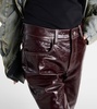 Ombré high-rise leather straight pants