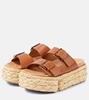 Qiana leather platform sandals