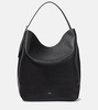 Belted leather tote bag