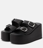 Leather platform sandals