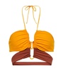 Ruched halterneck bikini top