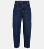 Mid-rise tapered jeans