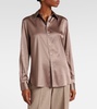 Silk-blend satin shirt