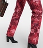 Printed high-rise straight jeans