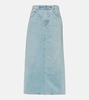 Verona mid-rise denim midi skirt