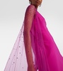 Limelight crystal-embellished caped gown