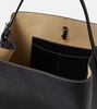 Belted leather tote bag