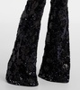 Sequin high-rise flare pants