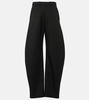 High-rise wool barrel-leg pants