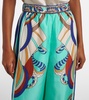 Printed silk satin palazzo pants