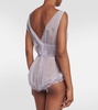 Frill-trimmed silk bodysuit