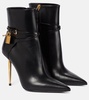 Padlock leather ankle boots