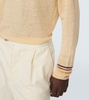 Linen and cotton polo sweater