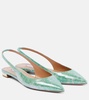 Purist snake-effect leather slingback flats